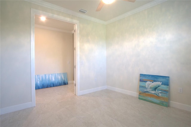 1745 Hyssop Loop, North Port, FL 34289 - empty room featuring ceiling fan and crown molding