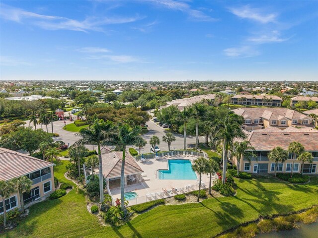 bird's eye view with a residential view