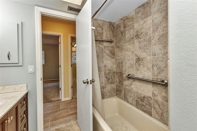 80 Hibiscus Dr, Punta Gorda, FL 33950 - full bathroom with shower / bath combination with curtain, vanity, and baseboards