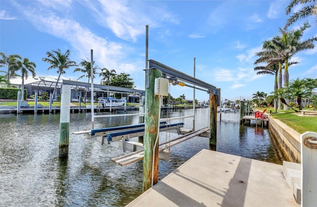 80 Hibiscus Dr, Punta Gorda, FL 33950 - dock area featuring boat lift and a water view