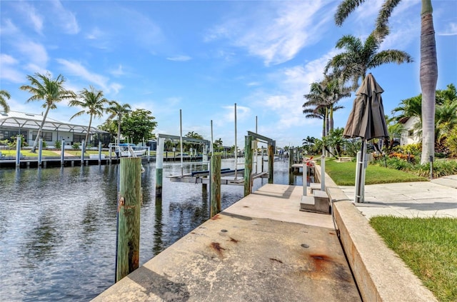 80 Hibiscus Dr, Punta Gorda, FL 33950 - dock area with boat lift and a water view