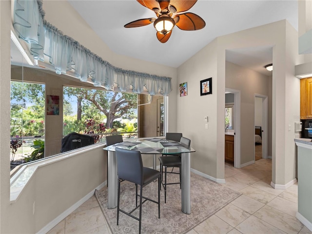 2288 Prague Ln, Punta Gorda, FL 33983 - dining area featuring ceiling fan and baseboards