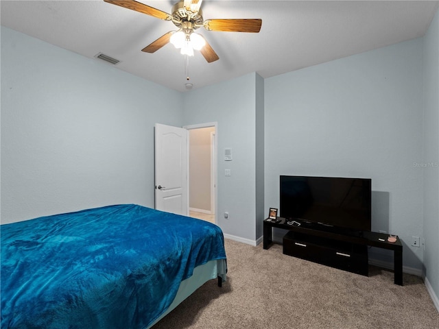 2288 Prague Ln, Punta Gorda, FL 33983 - carpeted bedroom with visible vents, baseboards, and ceiling fan
