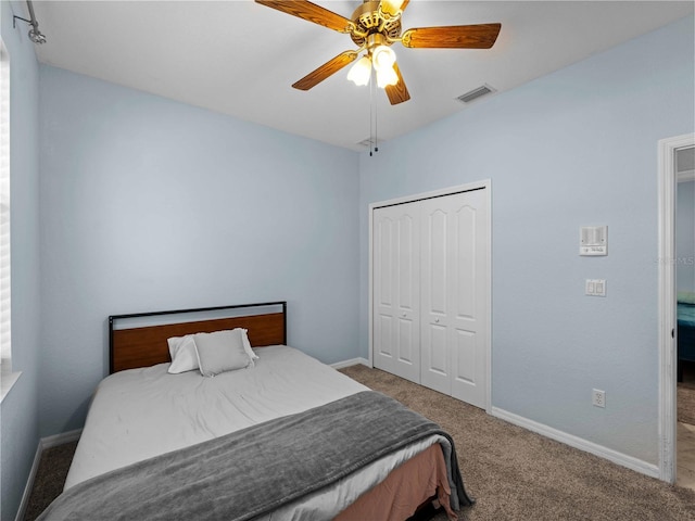 2288 Prague Ln, Punta Gorda, FL 33983 - bedroom featuring a closet, carpet flooring, baseboards, and visible vents