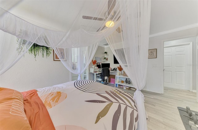 4129 Palisades Ave, North Port, FL 34287 - bedroom featuring baseboards, ornamental molding, and wood finished floors