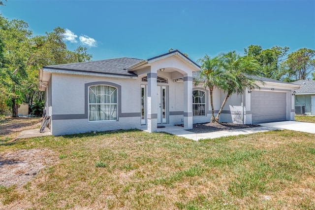 4129 Palisades Ave, North Port, FL 34287 - single story home featuring a garage, stucco siding, driveway, and a front yard