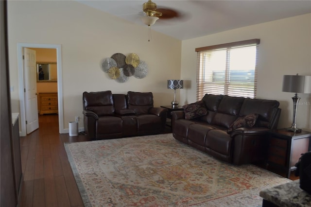 1118 NW 17th St, Cape Coral, FL 33993 - living area featuring wood-type flooring and a ceiling fan