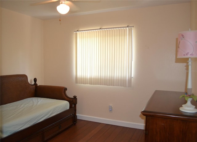 1118 NW 17th St, Cape Coral, FL 33993 - bedroom with baseboards, ceiling fan, and hardwood / wood-style floors