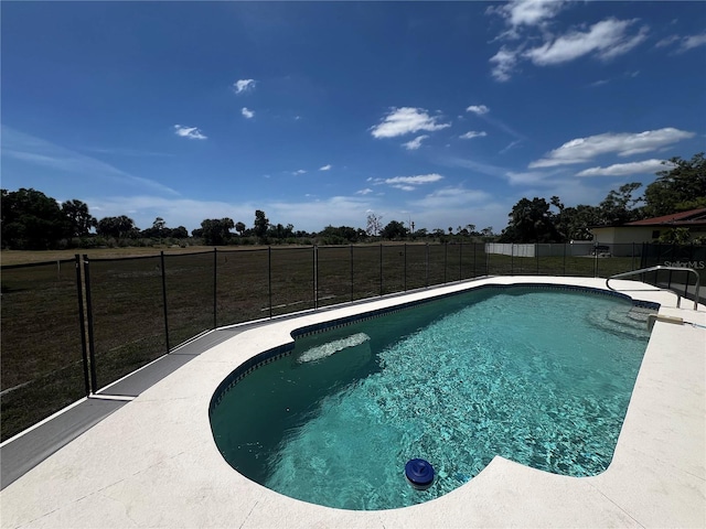 view of swimming pool with a fenced backyard and a fenced in pool