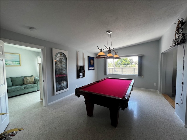 playroom featuring baseboards and billiards