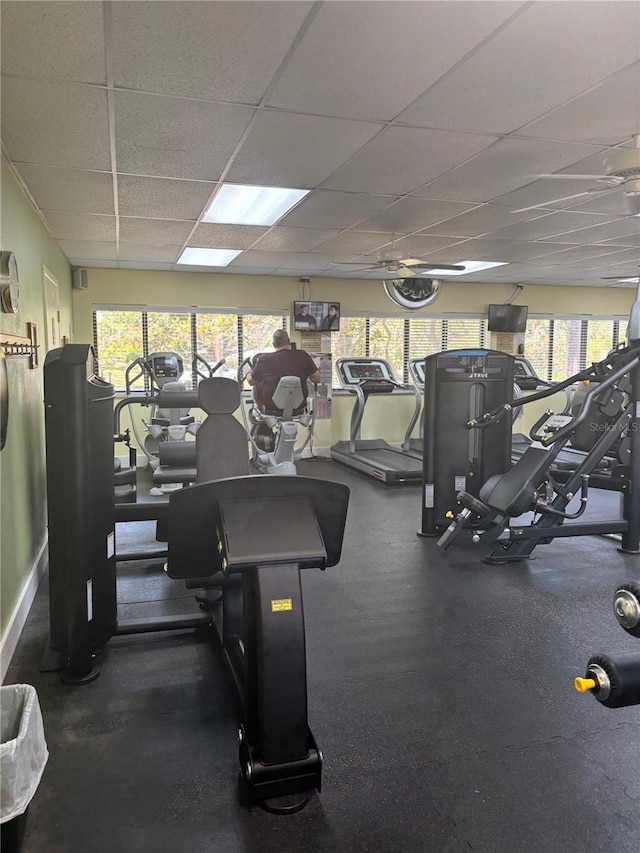 618 Bird Bay Dr S Unit 109, Venice, FL 34285 - gym with a drop ceiling and baseboards