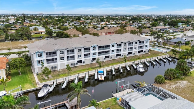 aerial view of a large body of water