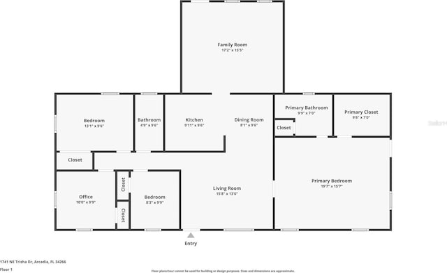 1741 NE Trisha Dr, Arcadia, FL 34266 - home floor plan