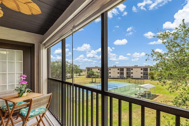 view of sunroom
