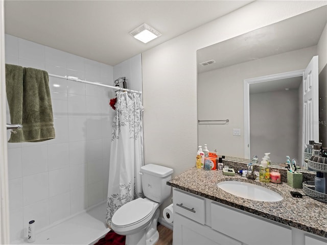 15579/15581 Chamberlain Blvd, Port Charlotte, FL 33953 - bathroom with toilet, visible vents, a shower stall, and vanity