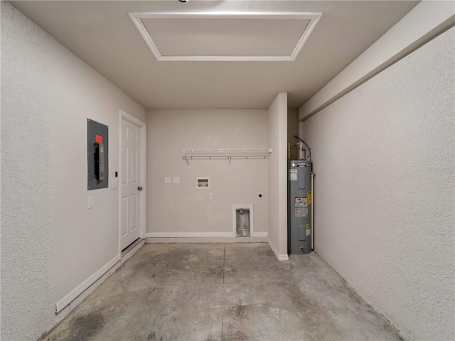 17190/17192 Nixon Ave, Port Charlotte, FL 33948 - laundry area featuring washer hookup, laundry area, electric dryer hookup, electric water heater, and electric panel