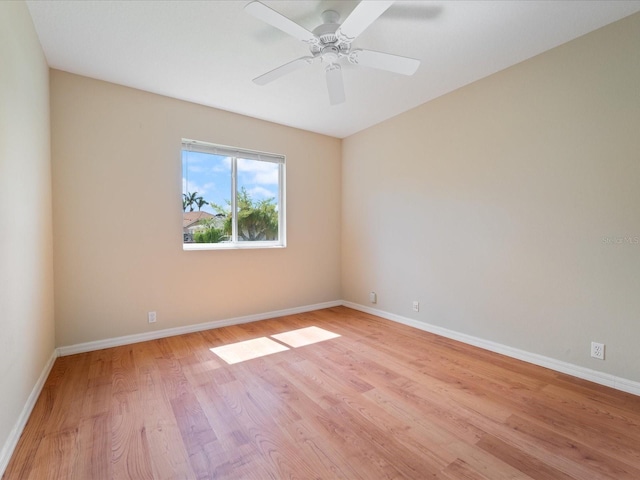 857 Macaw Cir, Venice, FL 34285 - spare room with ceiling fan, baseboards, and light wood-type flooring