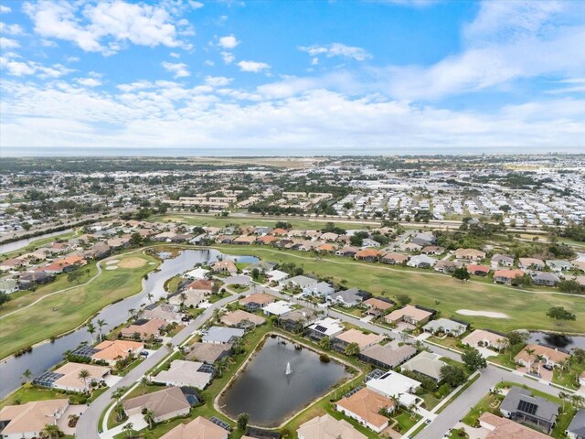 857 Macaw Cir, Venice, FL 34285 - bird's eye view with a water view, golf course view, and a residential view