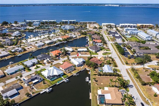1711 Boca Raton Ct, Punta Gorda, FL 33950 - birds eye view of property with a water view and a residential view