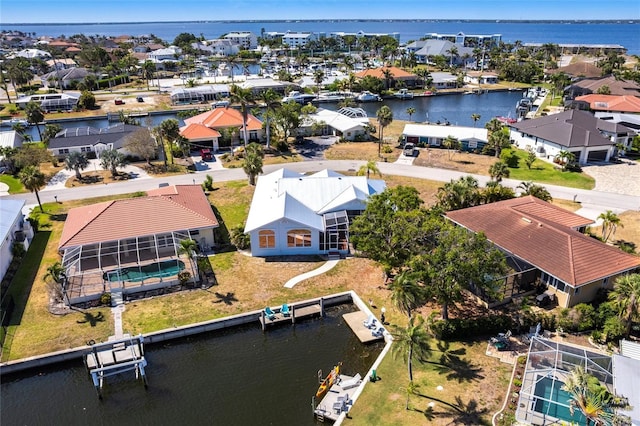 1711 Boca Raton Ct, Punta Gorda, FL 33950 - drone / aerial view featuring a water view and a residential view