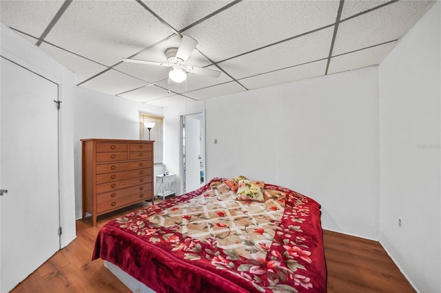 2321 Dallas St, Port Charlotte, FL 33952 - bedroom featuring a paneled ceiling, ceiling fan, and wood finished floors