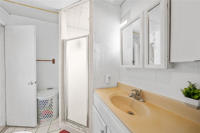 2321 Dallas St, Port Charlotte, FL 33952 - full bath featuring vanity, tile patterned floors, a shower stall, and toilet
