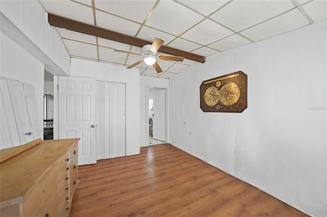 2321 Dallas St, Port Charlotte, FL 33952 - interior space with a drop ceiling, ceiling fan, and wood finished floors