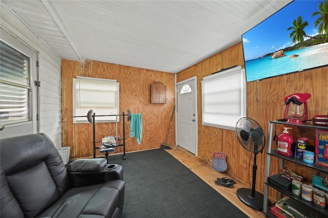 2321 Dallas St, Port Charlotte, FL 33952 - exercise room featuring wood walls