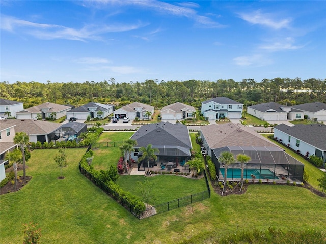 drone / aerial view featuring a residential view