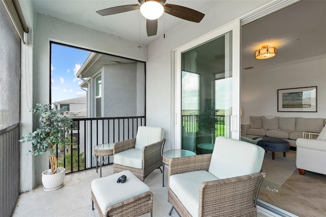 14061 Heritage Landing Blvd Unit 445, Punta Gorda, FL 33955 - sunroom / solarium featuring an outdoor living space and ceiling fan