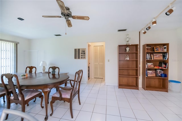 2113 Barksdale St, Port Charlotte, FL 33948 - dining space featuring a ceiling fan and track lighting
