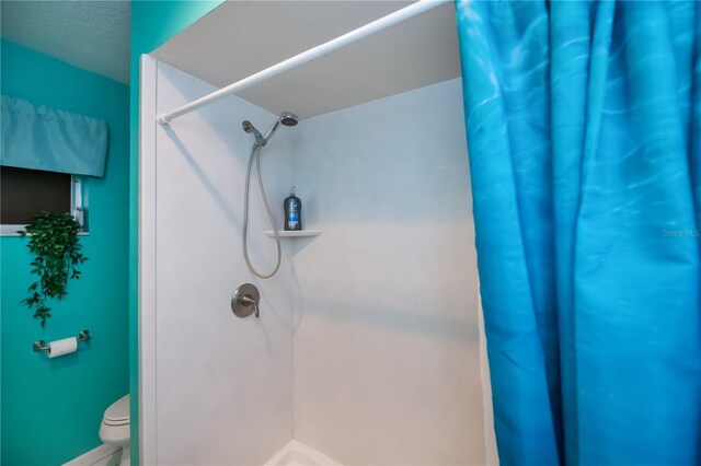 2113 Barksdale St, Port Charlotte, FL 33948 - bathroom with curtained shower and toilet