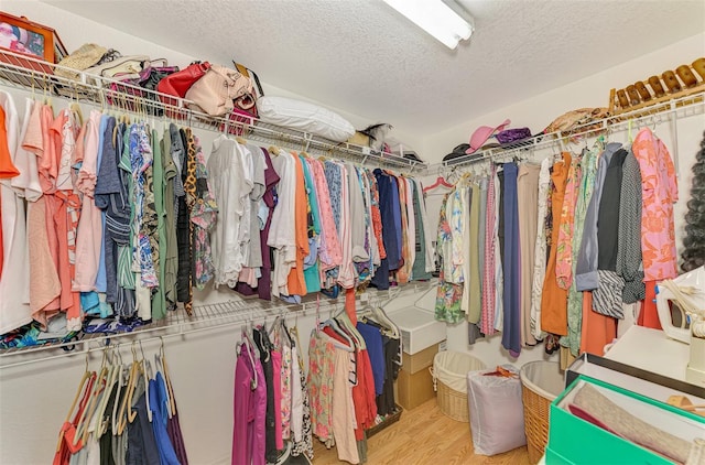 spacious closet with wood finished floors