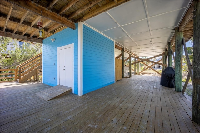 wooden terrace with stairs