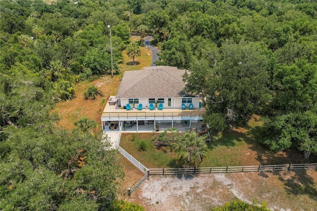 aerial view with a forest view
