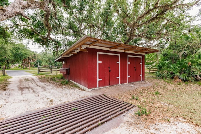 view of shed