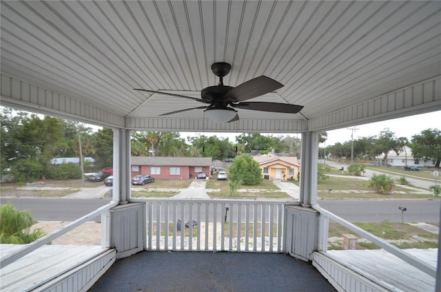 214 W Whidden St, Arcadia, FL 34266 - covered porch with a ceiling fan and a residential view