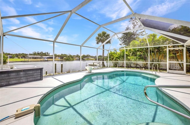 474 Lomond Dr, Port Charlotte, FL 33953 - swimming pool featuring a patio area and a water view