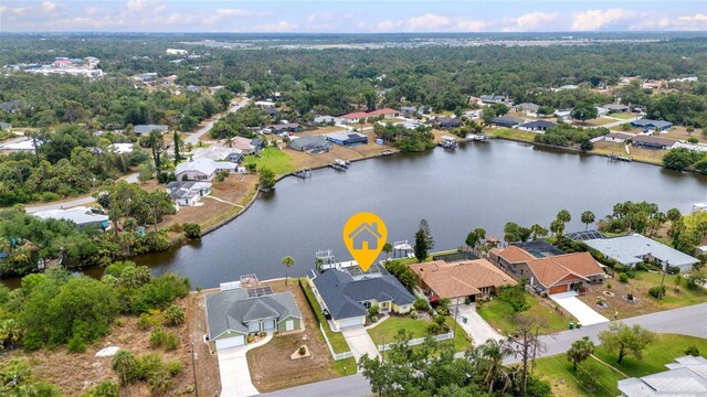 474 Lomond Dr, Port Charlotte, FL 33953 - aerial view of residential area with a nearby body of water