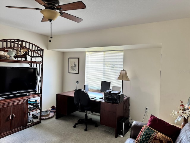 1025 Boundary Blvd, Rotonda West, FL 33947 - office with a ceiling fan and light colored carpet