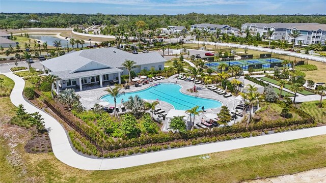 16079 Bandermill Dr, Port Charlotte, FL 33953 - aerial view of residential area featuring a pool