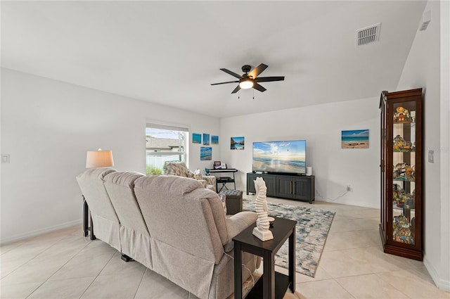 21310 Quesada Ave, Port Charlotte, FL 33952 - living area with a ceiling fan and light tile patterned floors