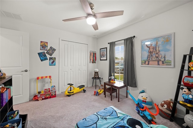 21310 Quesada Ave, Port Charlotte, FL 33952 - game room with carpet flooring and ceiling fan