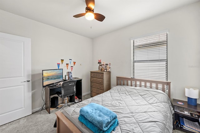 16016 Shoebutton Ct, North Fort Myers, FL 33917 - bedroom featuring baseboards, carpet, and a ceiling fan