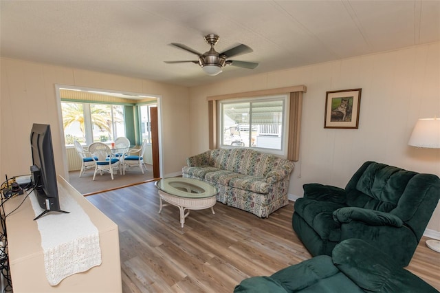 643 Blackburn Blvd, North Port, FL 34287 - living area with light wood-style floors, healthy amount of natural light, and ceiling fan