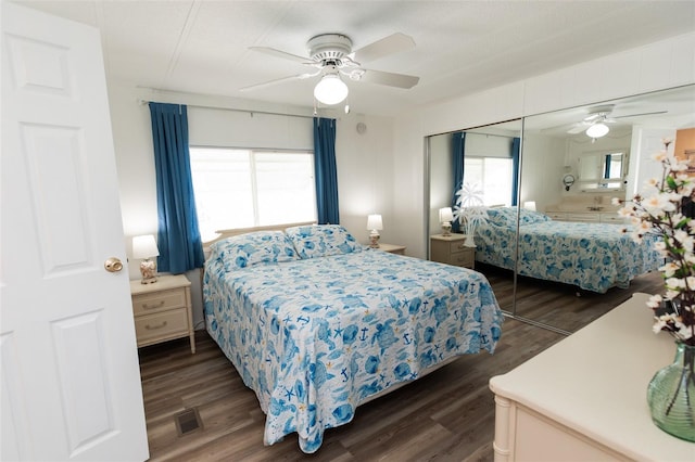 643 Blackburn Blvd, North Port, FL 34287 - bedroom featuring wood finished floors, ceiling fan, and a closet