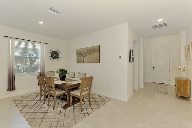 10995 Pinot Dr, Venice, FL 34293 - dining area featuring light tile patterned floors, recessed lighting, baseboards, and visible vents