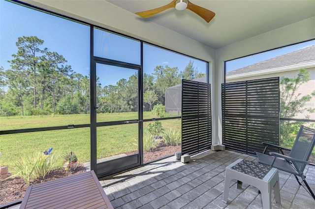 10995 Pinot Dr, Venice, FL 34293 - sunroom / solarium featuring ceiling fan