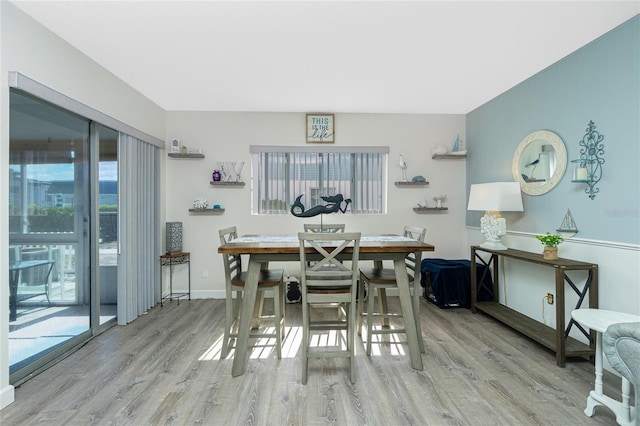 22375 Edgewater Dr Unit 123, Punta Gorda, FL 33980 - dining area featuring baseboards and wood finished floors