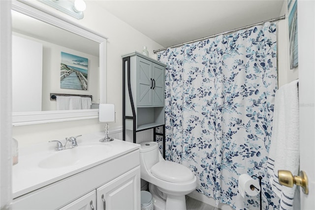 22375 Edgewater Dr Unit 123, Punta Gorda, FL 33980 - bathroom featuring curtained shower, vanity, and toilet